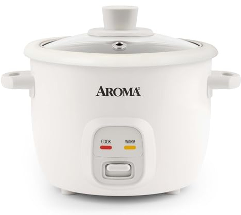 Aroma Housewares 4-Cups (Cooked) / 1Qt. Rice & Grain Cooker (ARC-302NG), White