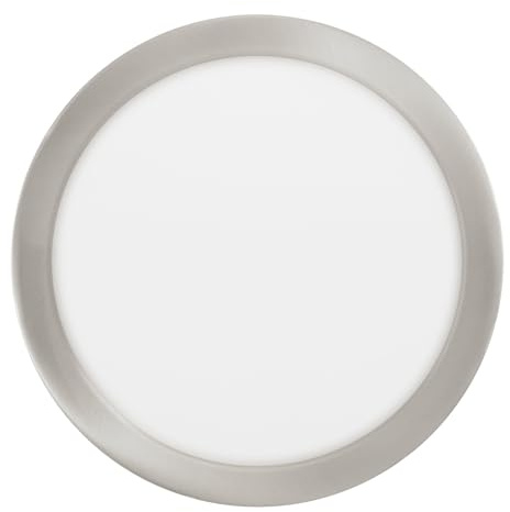 EGLO connect.z Smart-Home LED Bad-Einbaustrahler Fueva-Z, ultra flach | Ø 216 mm, ZigBee, App und Sprachsteuerung Alexa, Lichtfarbe (warmweiß-kaltweiß), dimmbar, Alu Einbauspot nickel-matt, IP44