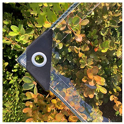 Abdeckplane Wasserdicht, Reißfest Transparent Plane mit Ösen, 0.3mm Dick Multifunktionale PVC Schutz Abdeckung, für Auto, Camping, Gartenmöbel, mit Seil und Kabelbindern, 420g/m² (1X2M)