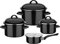 GSW Kochtopf-Set Black & White 7-teilig, 255134, Groß