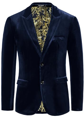 PJ PAUL JONES Samt Sakko Herren Smoking Business Glitzer Blazer 2 Knöpfe