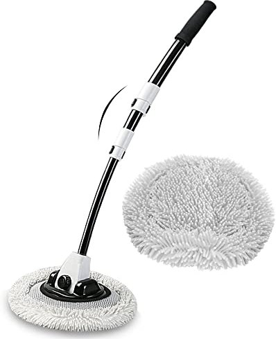 Inclinable 15° Brosse Lavage Les Voiture 43 Alliage D’Aluminium Telescopique De Chenille Microfibre Balai Nettoyage À Manche pour Camping Véhicule SUV Camion Caravane RV Anti Rayure Carrosserie