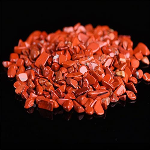 Quartz Naturel Chips Cristal Minéral Poli Gravier Aquarium Pierres en Vrac Reiki Tombé Décoration De La Maison Pierres Précieuses, Jaspe Rouge, 50g
