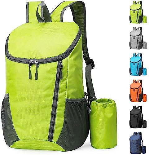 Yoolly Lightweight Foldable Backpack, Small Hiking Rucksack, Waterproof Packable Backpack for Men Women Kids, Durable Rucksack for Outdoor Sport Travelling Hiking Camping Biking Walking (Green)