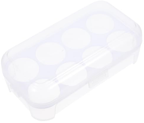 Operitacx 2 Stück Eierbehälter Für Kühlschrank 8-Gitter-Eier-Organizer-Behälter Mit Deckel Stapelbarer Eierhalter Für Kühlschrank | Küchenorganisation Klar -Eierablage Eierhalter