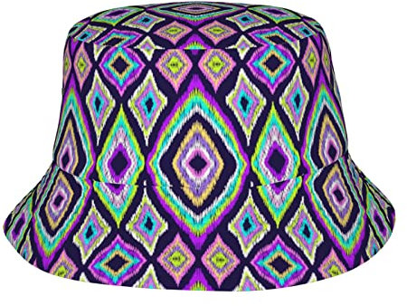 Fischerhut mit afrikanischem Druck, verstaubar, Sommer, Sonnenhut, Strand, Angeln, Kappe für Damen, Herren, Reisen, Outdoor, Mode, Vintage-Dekor, Ethnischer Druck, violett, One size