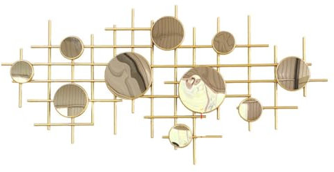 JYARZ Modernes Kunstwerk Eisen-Wanddekoration, Runde Edelstahl-Wandkunst, Moderne Wandskulptur Für Wohnzimmer, Schlafzimmer, Esszimmer Wandschmuck Dekorationen