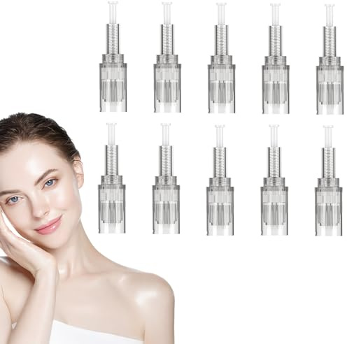Okaywork 10 Stücke 36 Pin Ersatz Pen für Derma Mikronadel Microneedling Nadelpatronen, Microneedling Nadeln für Auto Derma Micro Nadelroller Electric Pen, Mehrweg Micro Nano Nadeln Kartuschen