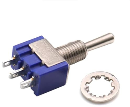 5 pièces interrupteur à bascule à levier Miniature unipolaire Double jet marche-arrêt-marche/marche 120VAC 6A montage MTS-102 103 202 203(Color:MTS-103)