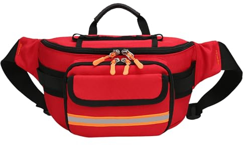 3DTengkit Marsupio di pronto soccorso vuoto, rosso medico, cintura regolabile e fibbia, opzione leggera, per viaggi, casa, escursionismo, campeggio, sport all'aperto