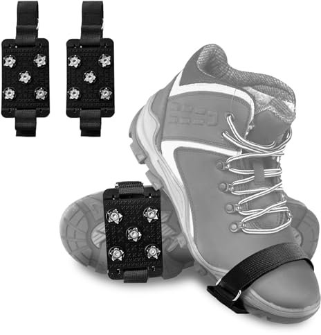 1 Paar Traktionsspikes,Steigeisen für Wanderschuhe, Anti Rutsch Schuhspikes, Steigeisen für Bergschuhe Mit 5 Schuhspikes, Ice Klampen, Spikes für Schuhe, Anti-Rutsch Schuhspikes