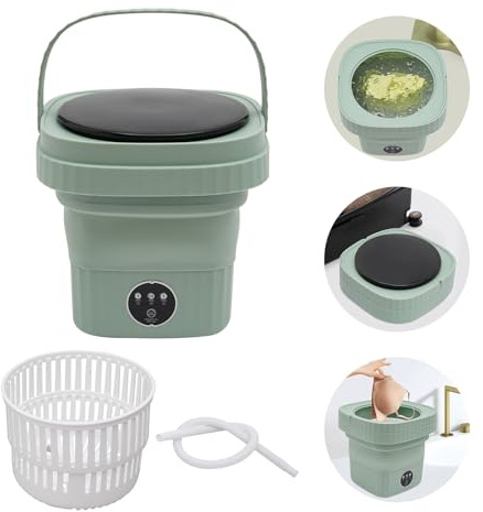 SOLOCJNL Tragbare Waschmaschine, 6L Foldable Waschautomat Mini Reisewaschmaschine Camping Mobile Waschmaschine für Reisen, RV und Schlafsäle