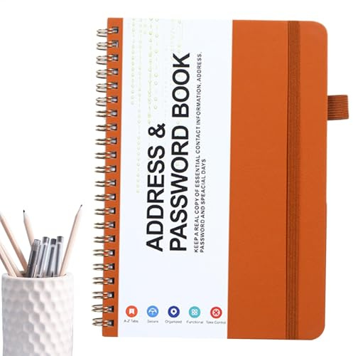 Kleine Passwortbücher für Senioren, Passwort-Organizer-Buch | Tragbarer Keeper-Notizblock - Kompaktes Spiralnotizbuch für Zuhause, Besprechungsraum, Ausstellung