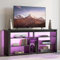 Bestier 140CM LED TV Cabinet 55-65 Inch LED TV Stand with Storage for PS4/Xbox, Adjustable Shelves Entertainment Centre, Tall Modern Media Console for Living Room (Black Carbon Fiber)