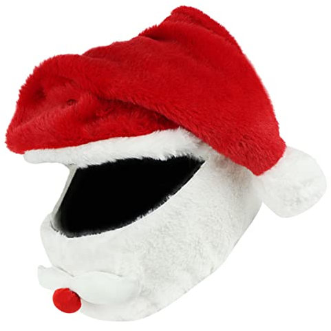 SOLUSTRE 3stücke Motorcycle Christmas Hat Für Erwachsene Weihnachtsmann Helmüberzug Lustige Weihnachtsmütze Für Motorradausflüge Wiederverwendbar Schützende Helmabdeckung Für