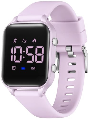 Timever Relojes digitales para niños y niñas, reloj deportivo con rastreador de fitness, podómetro, despertador, cronómetro, no necesita aplicación, reloj impermeable para niños, regalo para