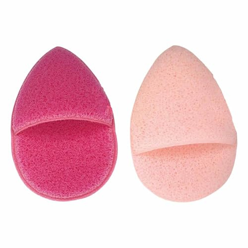2 Reusable Exfoliating Face Sponges - Gentle Makeup Remover & Skin Cleansing Pads for Daily Facial Care, Dual-Textured Buffing & Washing, Eco-Friendly Beauty Tools