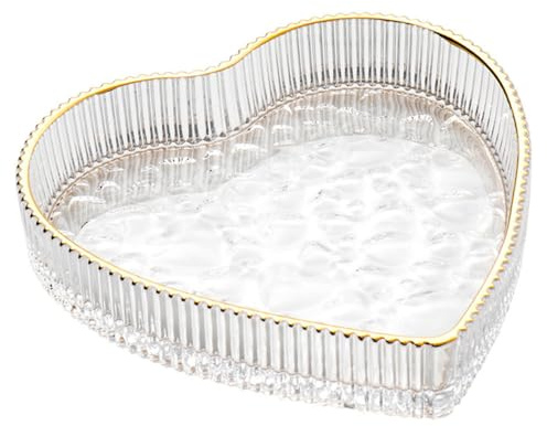 BESTYASH Elegant Smyckesförvaring i Hjärtdesign Transparent Glasplatta För Dekorativ Användning i Hemmet Hotellet Och Festliga Tillfällen