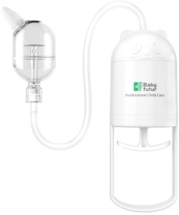 Nasal Aspirator for Baby – Manual Push-Pull Control, Quiet Strong Suction, No Battery Needed – Gentle & Hygienic Nose Sucker with Storage Box & Booger Clip