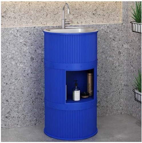 RDIAYDN Moderner Sockel-Badezimmer, Standwaschbecken Waschtisch SäUle, Einteiliges Standwaschbecken FüR Badezimmer, Freistehendes Standwaschbecken,A,Without Mirror