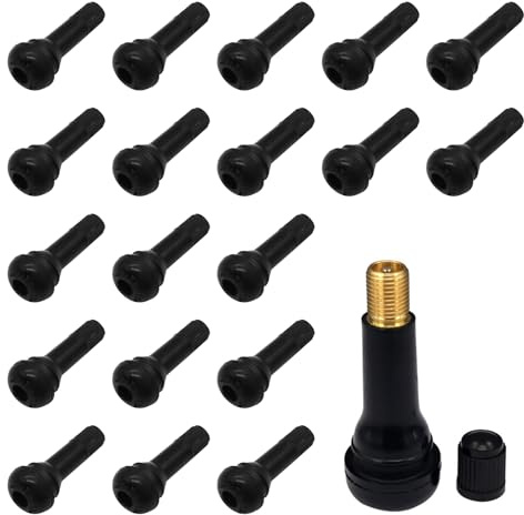 50 Pièces Valve TR413 pour Pneu Voiture et Moto, Valve Snap-in sans Chambre Compatible Jante 11,5 mm, Remplacement Rapide en Caoutchouc et Aluminium