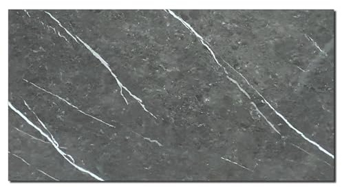 AMON Wand-Paneele 60x120cm in Marmor- Granit- Stein-Optik (Nero Black) - 1 Stück - Wandverkleidung aus PVC 3mm dick - Küchenrückwand Spritzschutz TV-Rückwand - Wasserdicht Wasserfest