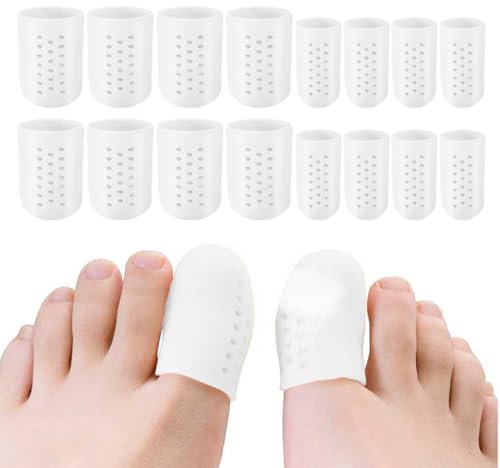 16 Pezzi Protezione Alluce, Copri Alluce Silicone, Protezione Dita Piedi Silicone, Copri Piedi Traspiranti