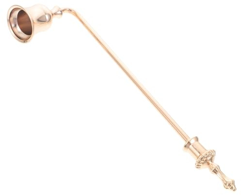 MUCKLILY Éteignoir à Bougie Vintage à Long Manche Doré, Accessoire pour Bougies Parfumées Et Chauffe-Plat, Outil en Métal pour Éteindre La Flamme en Toute Sécurité, Usage Domestique