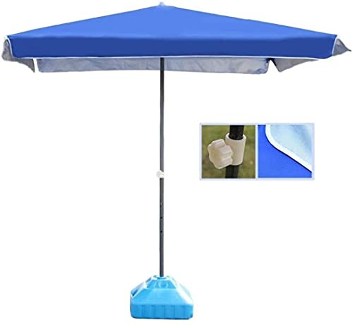 CLSDRZC Sun Parasol Parasols Blue Rectangular Patio Outdoor Table Umbrella, Perfect For Garden, Yard, Beach Commercial Event Market, g, Pool Side，Blue 200cm×200cm