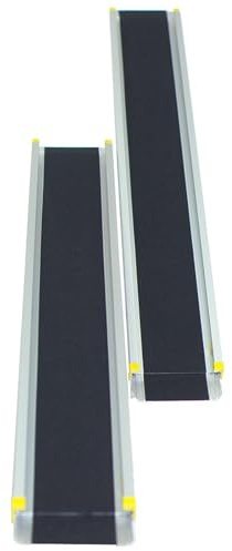 COSTWAY 2 x Rollstuhlrampe bis 270 kg, 91,5-152,5cm, Teleskoprampe mit Antirutsch Belag, Teleskop-Rampe Paar Aluminium, Auffahrschiene rutschfest, Laderampe Rampe Alu