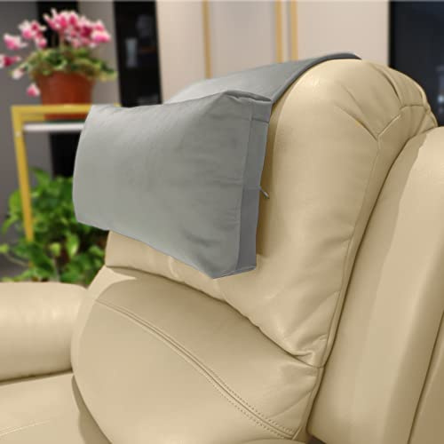 WLFRHD Almohada para reposacabezas con relleno de algodón perlado, reposacabezas para silla con bolsillo de almacenamiento, almohada antideslizante para el cuello para reclinables, sofás y asientos de