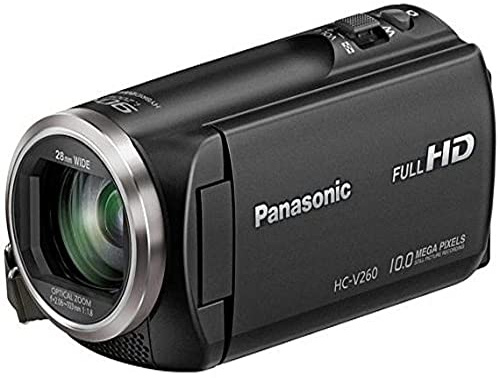 Panasonic HC-V260 Full HD Travel Camcorder 10.0 Megapixel with 50x Optical Zoom 5-Axis Optical Image Stabilisation 2.7-Inch Screen Black (Renewed)