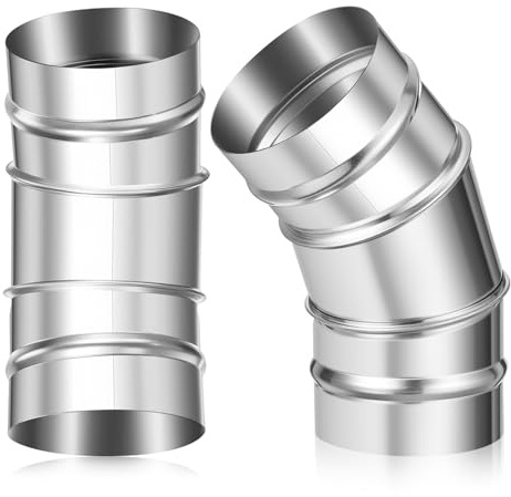 MorningRo 3 Inch Pellet Stove Pipe 45 Degree Stainless Steel Vent Stove Pipe Elbow for Indoor Outdoor Vent Exhaust(45 Degree, Dia. 3 Inch)
