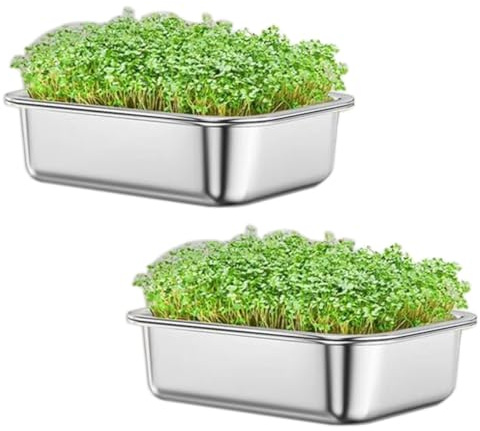 VNLCPX Germinatore per Semi Set da 2, Semenzaio in Acciaio Inox