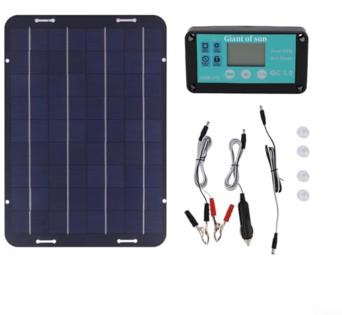 Solar Panel Kit, 40W 18V Solarladegerät mit Regler Verlängerungskabel PV-Modul Solar Ladegerät für Autobatterien Caravan-Camper Balkon RV Boot(B)
