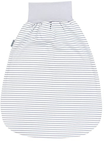 TupTam Baby Strampelsack mit breitem Bund – Unwattierter Schlafsack Baby aus Baumwolle für Frühling & Sommer, Farbe: Streifenmuster Grau, Größe: 0-6 Monate