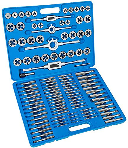 TecTake Gewindeschneid Satz Gewindebohrer Schneideisen inkl. Aufbewahrungskoffer - diverse Modelle - (110 Teile | M2-18 | Nr. 402497)
