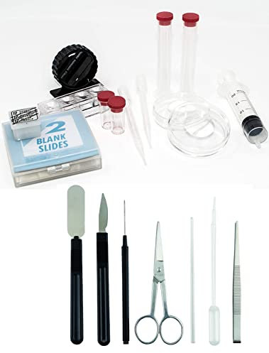 MEDUP Umfangreiches Mikroskopzubehör und Sezierbesteck für Mikroskopie für Kinder
