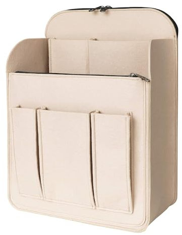 SHINGONE Filz Taschenorganizer Rucksack für Damen und Männer, Backpack Organizer mit Schlüsselanhänger, Rucksack Organizer Handtaschen für Rucksack Beige, XL