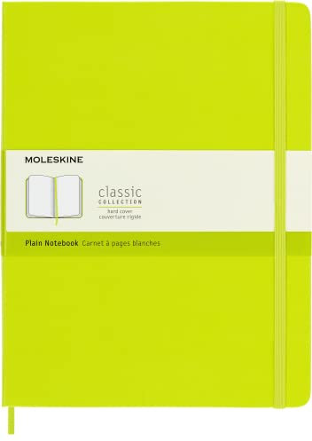 Moleskine - Cuaderno Clásico con Hojas en Blanco, Tapa Dura y Cierre con Goma Elástica, Tamaño XL 19 x 25 cm, Color Verde Limón, 192 Páginas