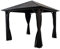 DEGAMO Garten Pavillon Novara 3x3 Meter, Alugestell schwarz, Dach aus verzinktem Trapezblech/Metall, schwarz, mit Seitenteilen dunkelgrau