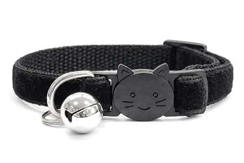 ZACAL sammet katt/kattunge halsband – säker snabbfrigörande brytningskrage | justerbar för att passa de flesta inhemska katter/kattungar (välj lämplig storlek)