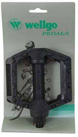 Wellgo resin ½” axle flat bike pedals with reflectors anti slip spikes one piece design for bmx bikes with a 1 piece crank