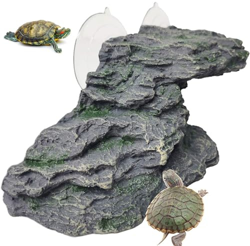 kathson Schildkröte, Sonnenplattform, Schildkröte, Kletterrampe, Schiefer, Reptilien, Dock, ruhende Terrasse, Stein, Aquarium, Ornament, Felsenlandschaftsbau, Dekoration für Frösche, Molche (mittlere