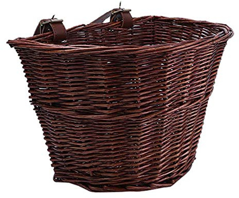 Tubayia Fahrrad Lenkerkorb Weidenkorb Geflochtener Wicker Fahrradkorb Fahrrad Vorne Korb (Kaffee)