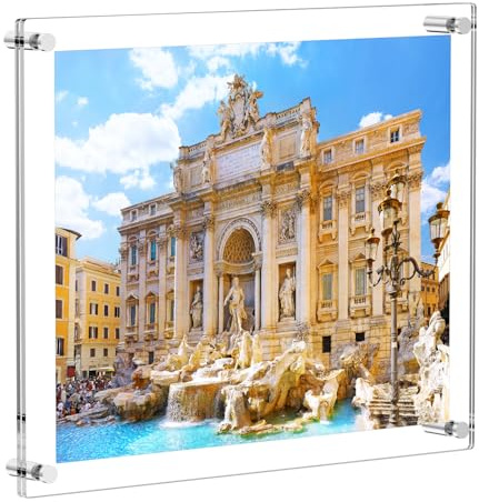AITEE Large Acrylic Floating Picture Frame 18×24，Clear Photo Frame Wall Mount, Display Photo Frames for Office/Home/Living Room, Full Frame Size 20.5×26.5.