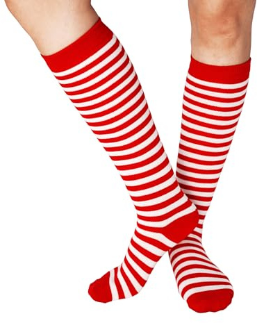 Gestreifte Overknees für Damen & Herren als Kostüm Accessoire für Kostüme