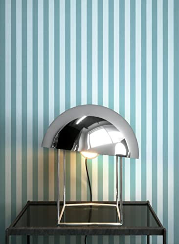 NEWROOM Papier peint Bleu Bandes Intissé - Maison de Campagne Bleu Clair Turquoise Rayures en Bloc Ligne Moderne