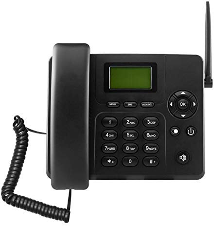 IBOWZ Telefono Fisso Telefono da Tavolo Classico gsm con Scheda SIM Wireless - Telefono Fisso,con Display ID chiamante Telefono Fisso,per casa,Ufficio,Hotel,Nero