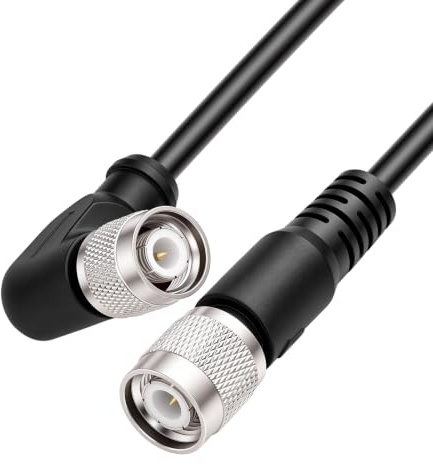 ZBLZGP Cable coaxial RF RG58 TNC macho a TNC macho, conector de ángulo recto, cable de extensión de puente de baja pérdida para escáner de radio de antena WiFi (100 m)